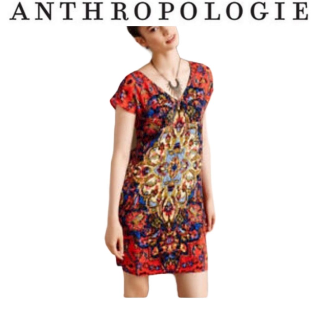 Anthropologie Maeve multicolor medallion dress XS